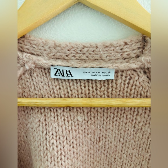 Zara Dusty Pink Oversized Cardigan - Picture 2 of 5